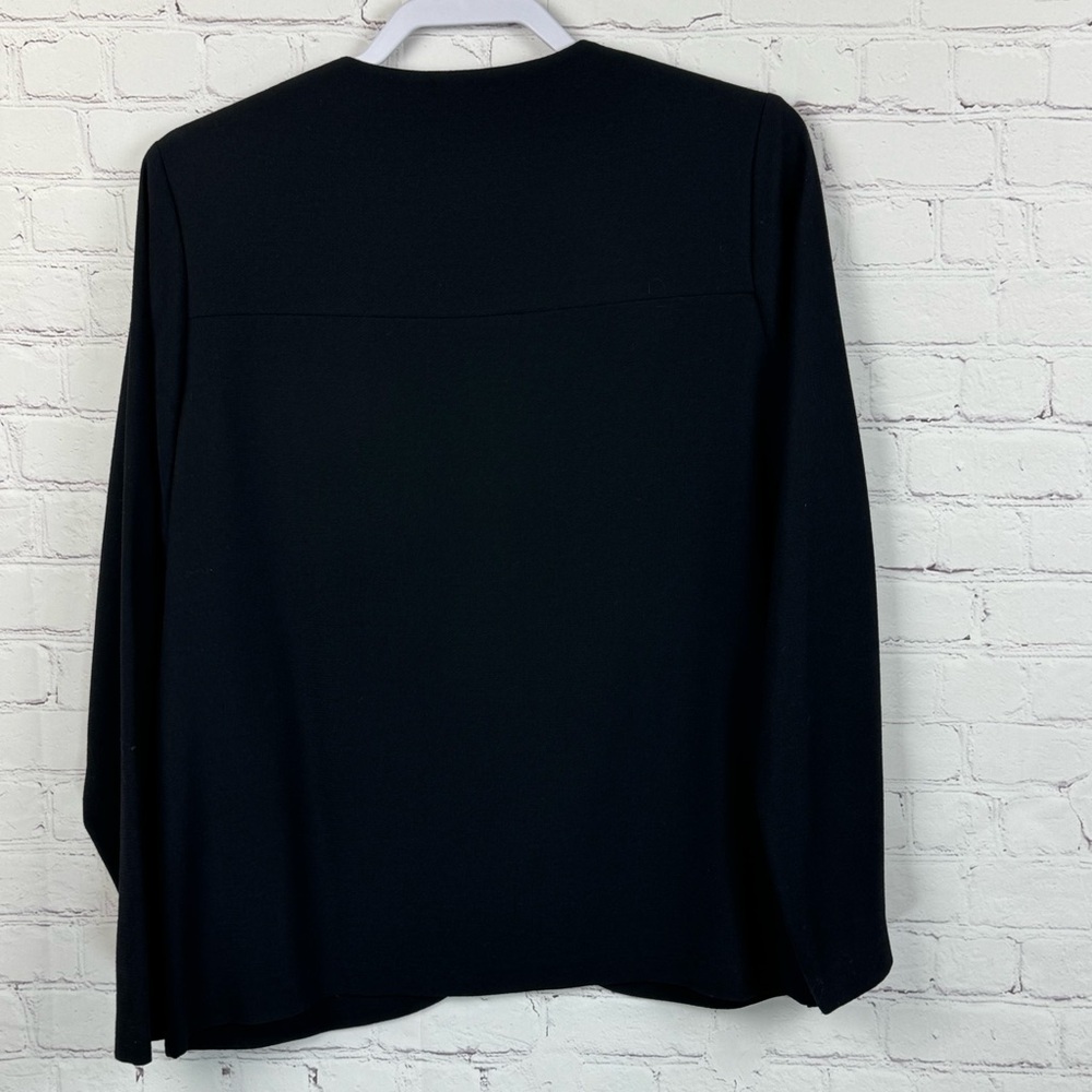 Eileen Fisher Black Blazer Jacket Professional Minimalist Size Small 100% Wool - Picture 3 of 9